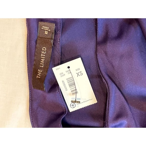 NWT The Limited Women One Shoulder Blouse Top Sleeveless Dark Purple Size XS - Picture 6 of 7